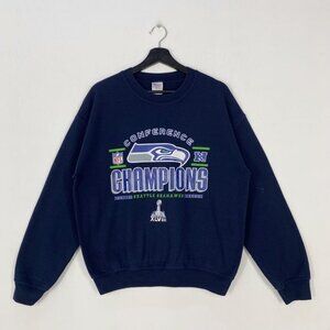 Vintage Seattle Seahawks Sweatshirt NFL Seahawks XLVIII shirt navy
